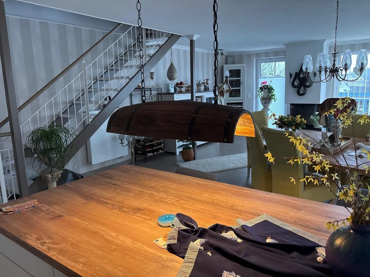 Lampada a sospensione per botti di vino in legno antico, appesa a lampade da soffitto rustiche per cucina e bar | appesa a lampade da soffitto rustiche per cucina e bar