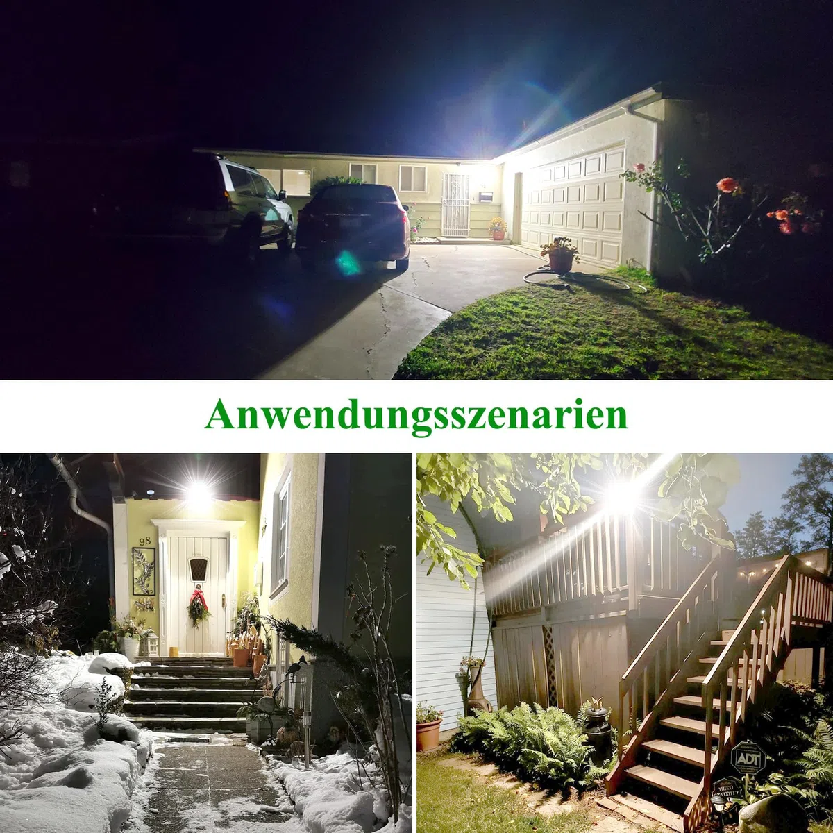 Faretto LED da 50 W, per esterni, 7000 lm, al crepuscolo fino all'alba, 6500 K, luce bianca fredda, con sensore crepuscolare, IP67, impermeabile, regolabile, 180° per giardino, cortile