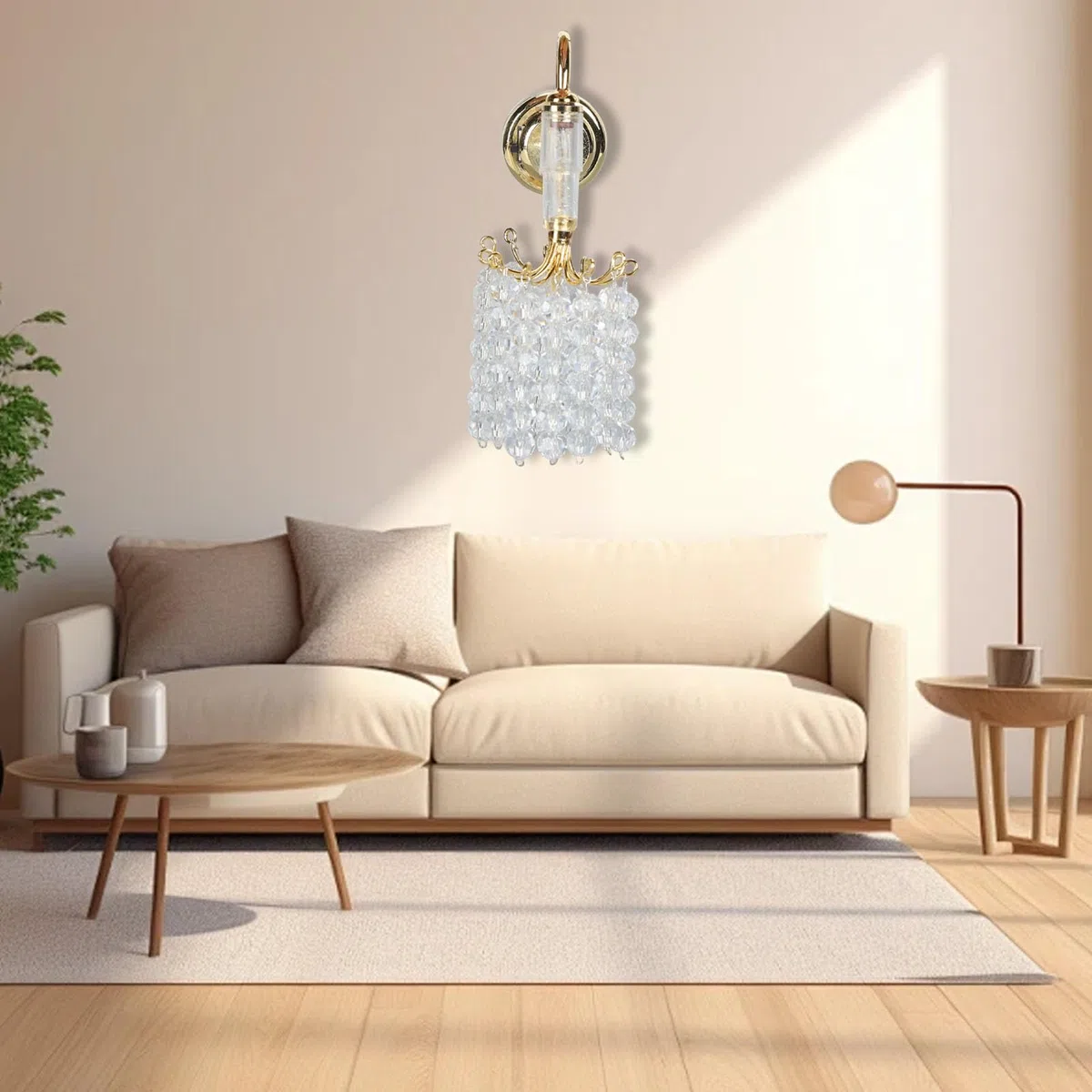 Asixxsix Luci per Casa delle Bambole, Lampada da Parete in Miniatura in Scala 1:12 Alimentata a Batteria CR1632 130mAh con Perline Acriliche con Base in Metallo per l'arredamento della Camera da