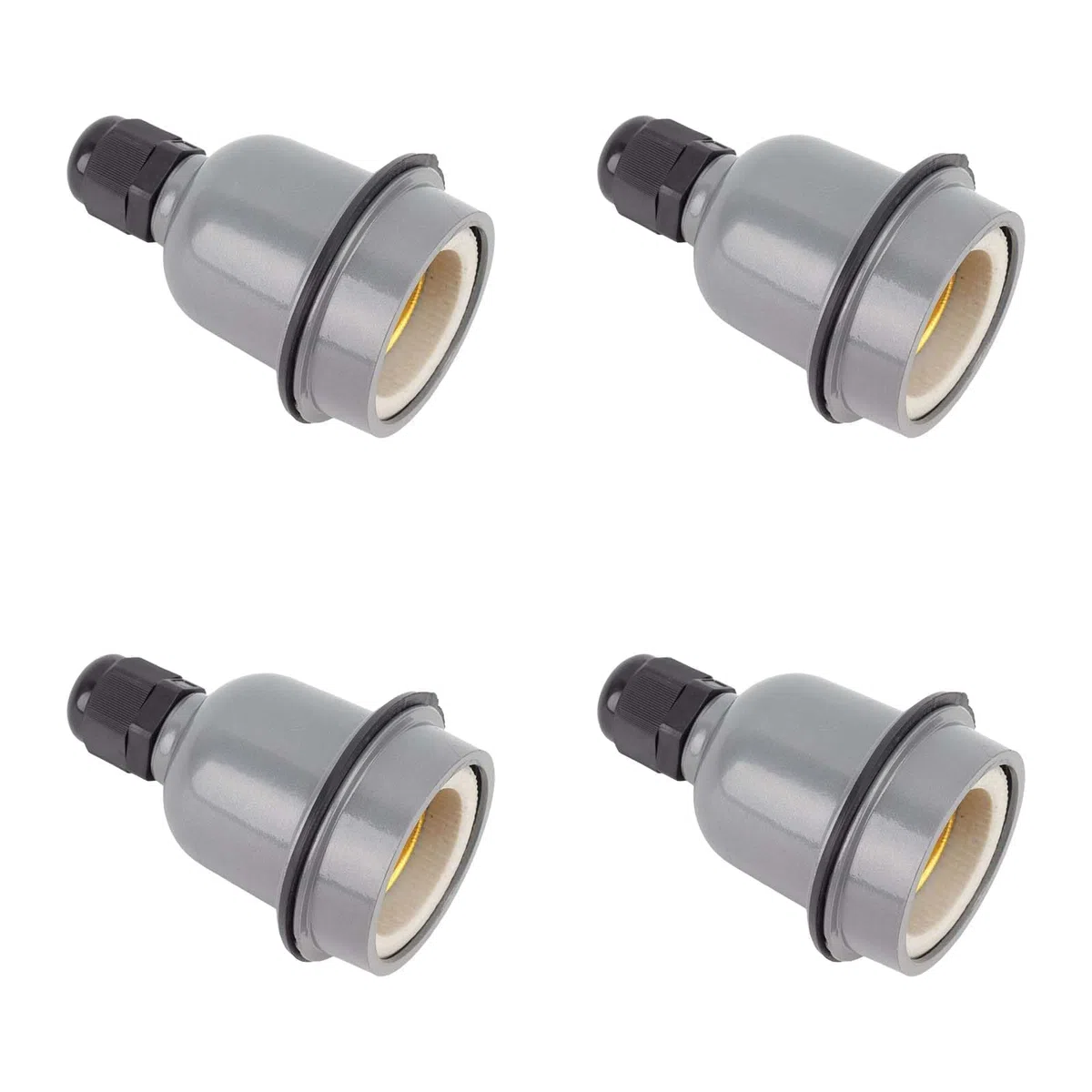 4 pezzi PortalampadaE27 perlampadine, Portalampade, AttaccoE27, PortalampadaE27 a vite, PortalampadaE27 Porta, PortalampadaE27, impermeabile, isolato termicamente, interfaccia standard E27
