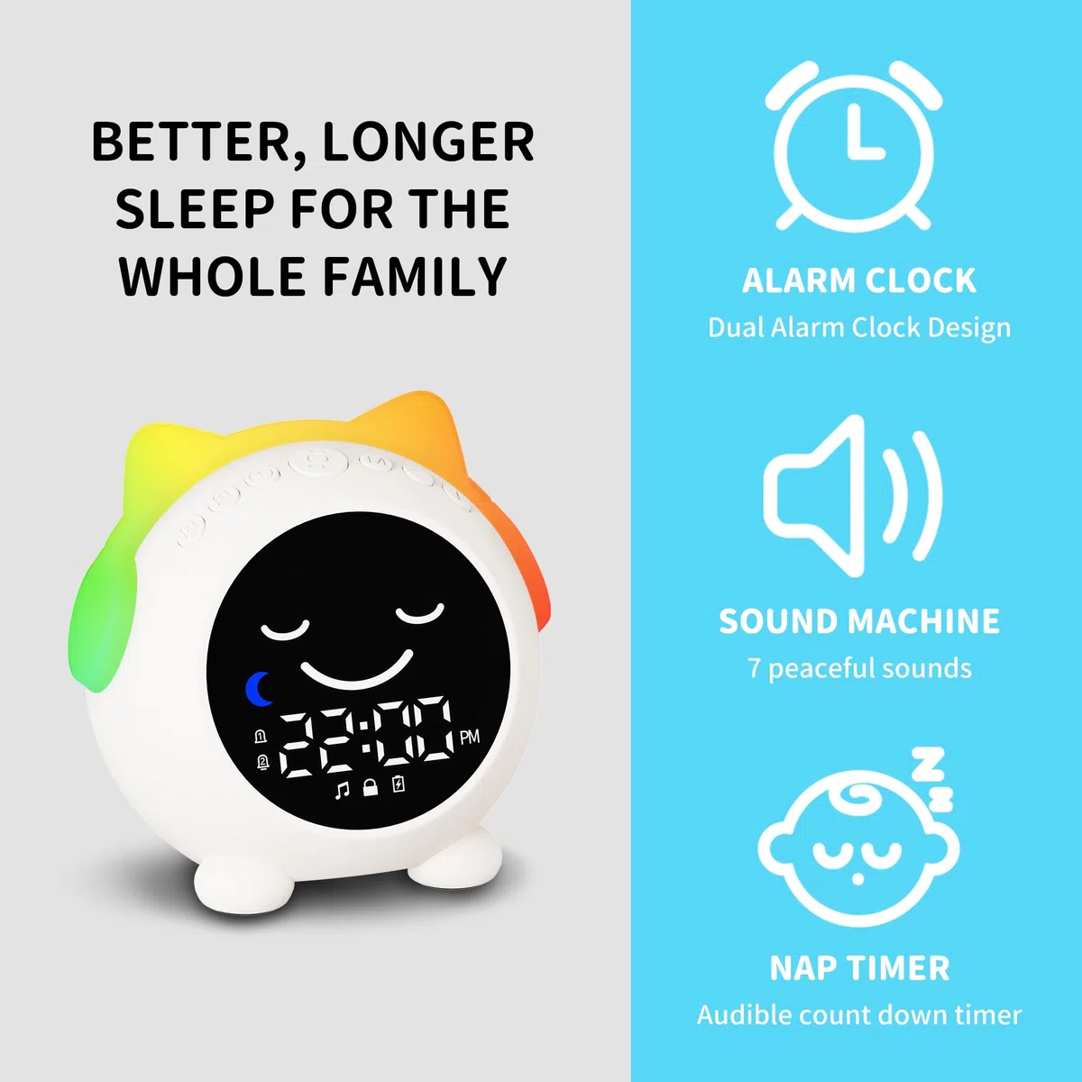Sveglia per bambini, orologio OK to Wake con luce notturna. Timer Nap Timer, sveglia per bambini, allenamento per il sonno dei bambini, decorazione per la cameretta, idea regalo per