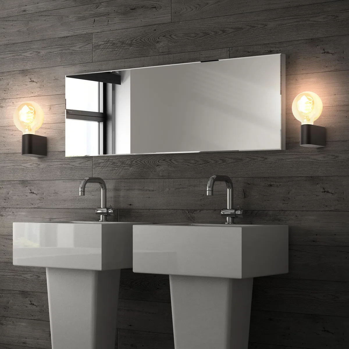 Briloner - Lampada a specchio da bagno IP44 resistente agli spruzzi, E27 max. 10W, lampada da bagno, lampada a specchio da bagno, lampada da bagno, lampada da parete da bagno, 4,5 x 8 x 9,5 cm, nero