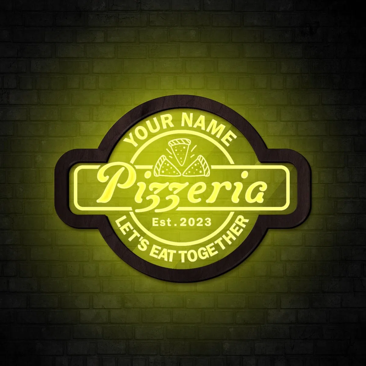 Insegna Al Neon per Pizza, Insegna a LED per Pizza, Insegna Luminosa per Pizza, Insegna Al Neon per Pizzeria, Decorazione Da Parete per Pizzeria, Decorazione per Ristorante Italiano
