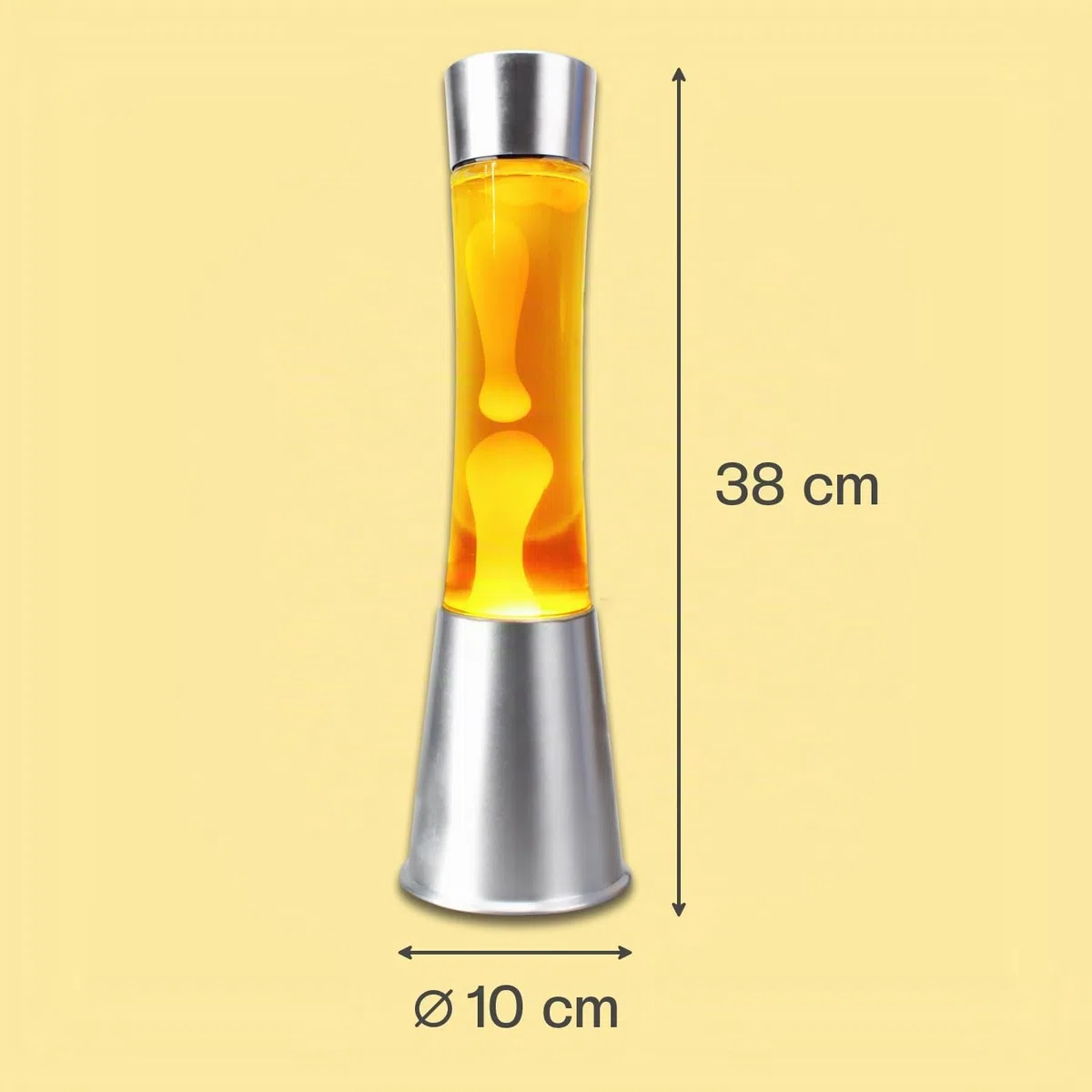 Lampada Lava Giallo - Lava Lamp | Lavalamp | Lampada Da Scrivania 38 Cm | Abat Jour Da Comodino | Lampade Da Comodino | Decorazioni Casa | Lampade Notturna Per Bambini | Regali Originali