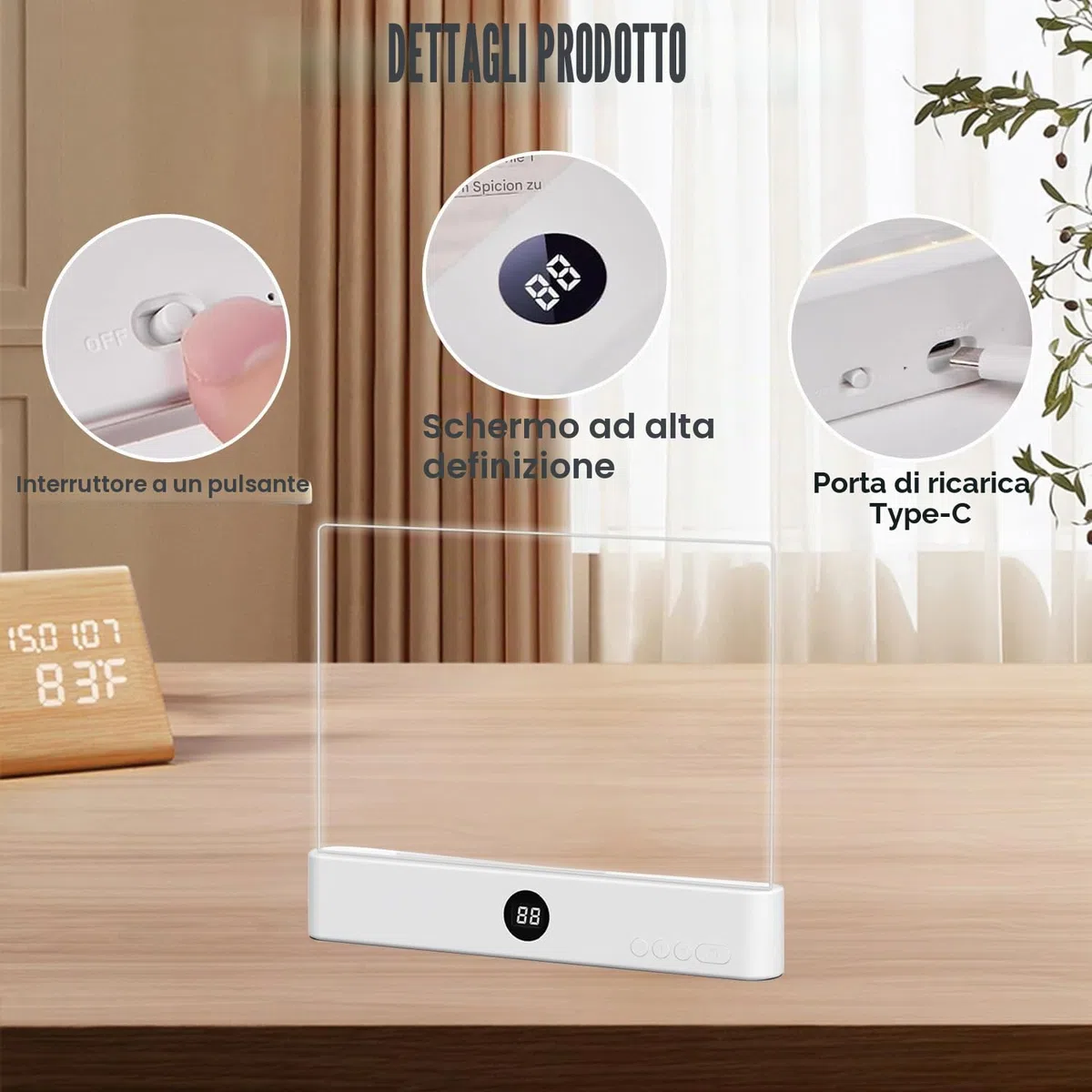 Lampada Libro Piatta, Luce per Libri Piatta, Luce per libri a LED intelligente, Lampada da Lettura Portatile Piatt-a, Lampada lettura a pannello LED con 3 colori e timer, Per Camera da, Scuola