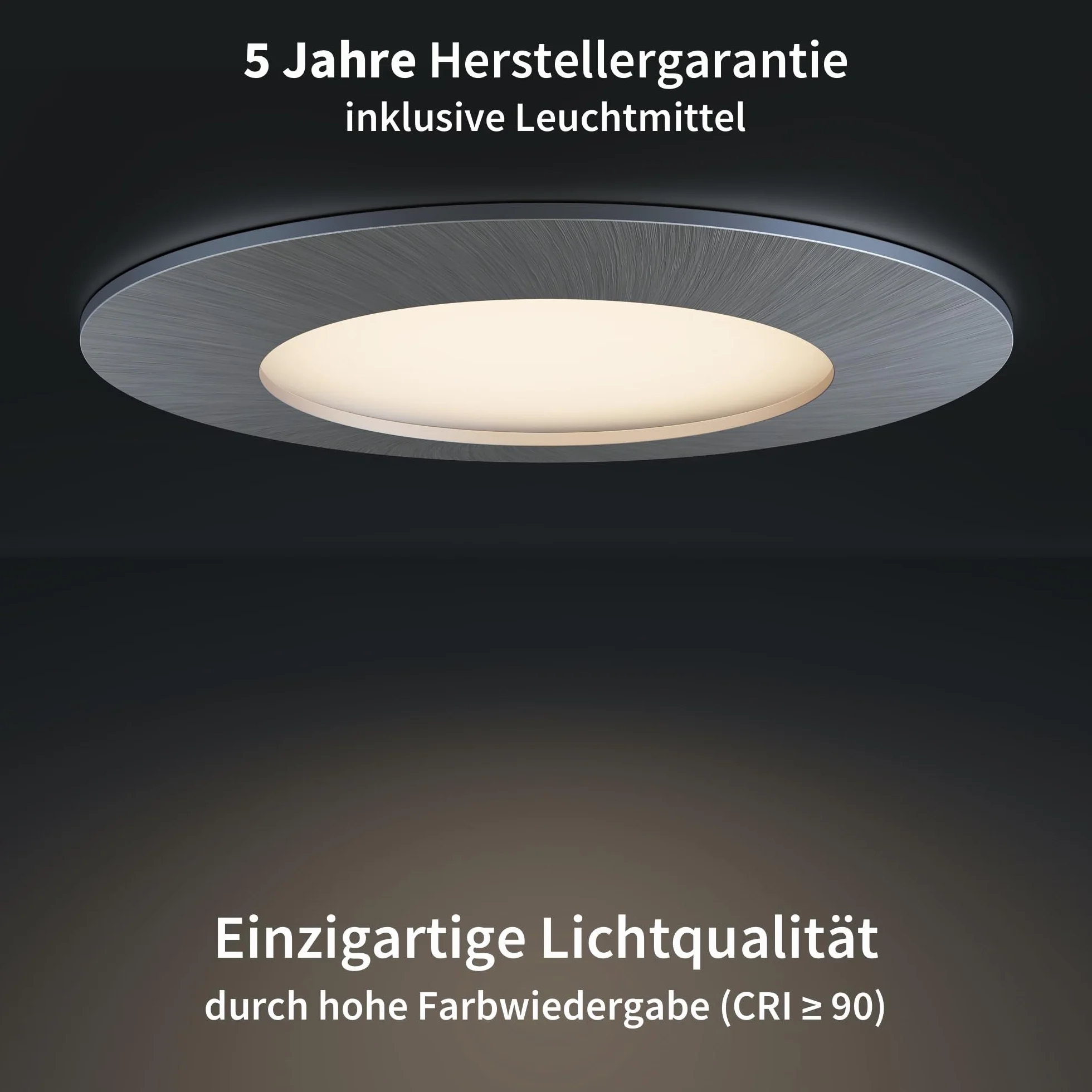 Scandinavian home Set di 6 faretti da incasso a LED 230V 4,5W bianco caldo 60mm - 70mm I bagno I CRI 90 500lm 3000K 68mm I Design in acciaio inox con vetro satinato