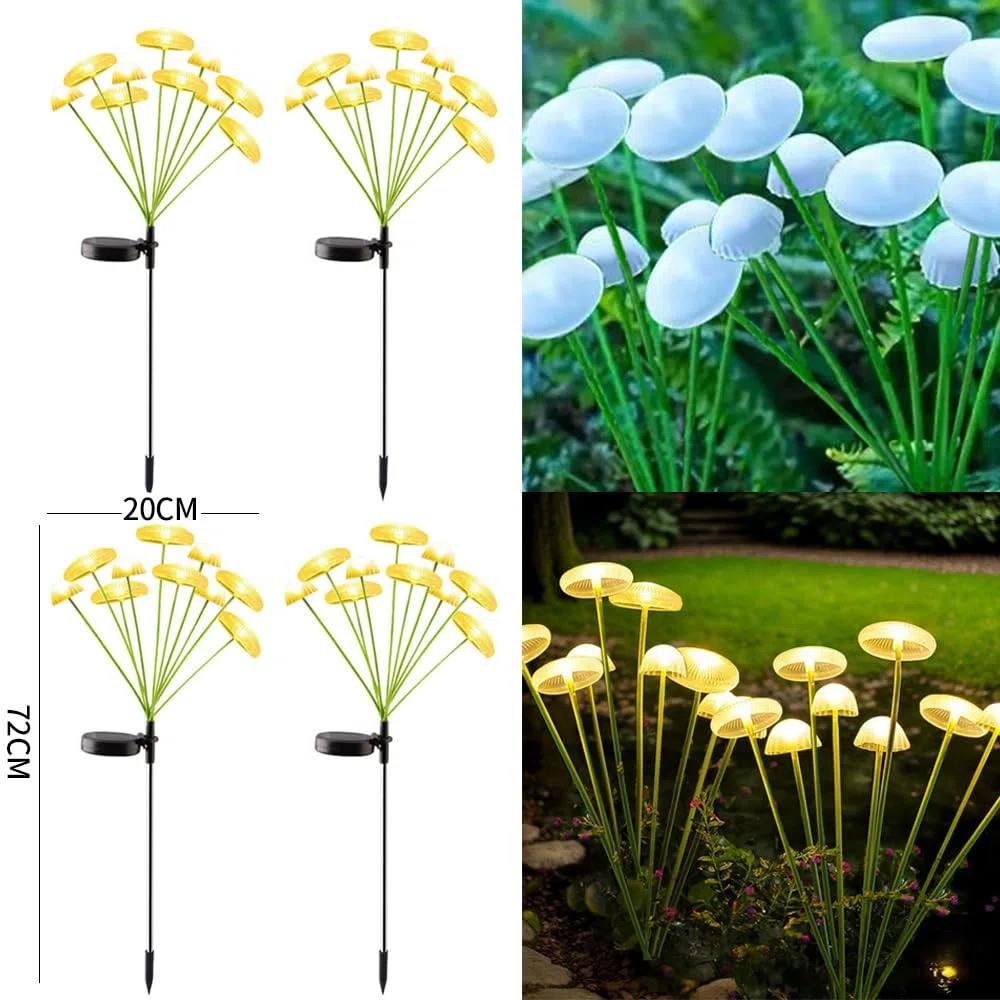 4 pacchetto 10LED all'aperto solare terra inserito caldo luce meduse lampade, impermeabile cortile atmosfera luce decorativa, 2 modalità di luci paesaggistiche.