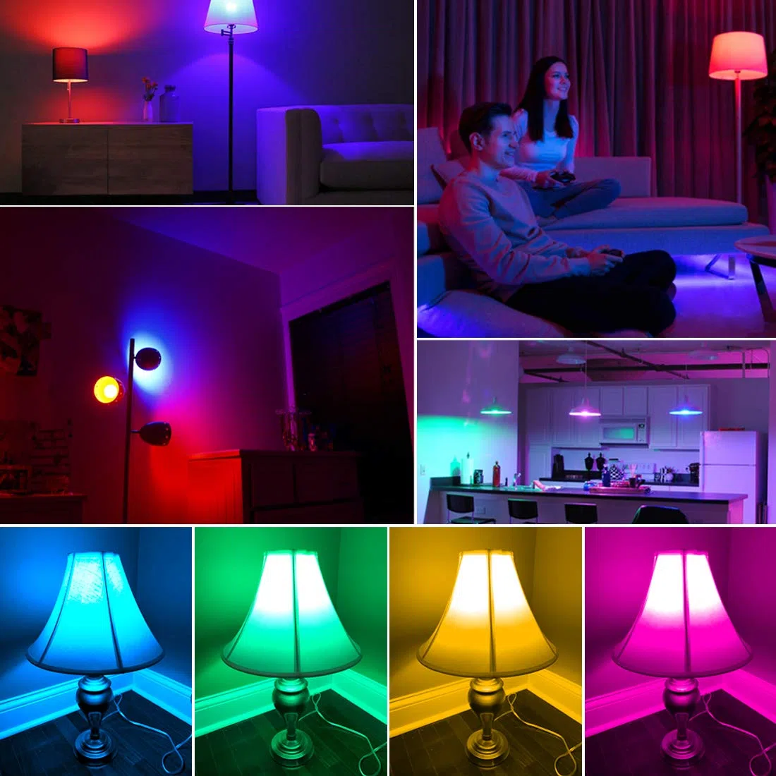 Lampadina E14 LED RGBW con Telecomando | 5W equivalenti a 50W | 12 Colori Cambianti Colore Lampadine | Luce Bianca Freddo 6000k (Pacco da 4)