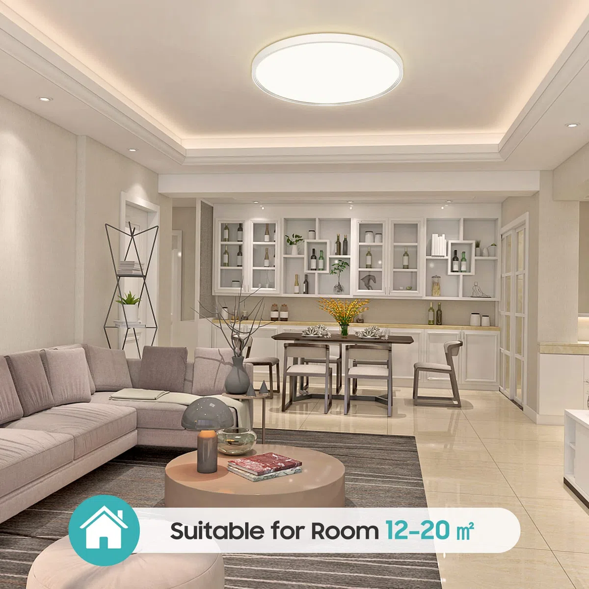 Plafoniera LED Soffitto 30 cm da Bagno, 24W Lampada da Soffitto 4000K Lampadario Cucina Moderna 2400LM Ultra-Sottile Plafoniera LED Camera da Letto IP44 per Soggiorno, Corridoio, Cantina