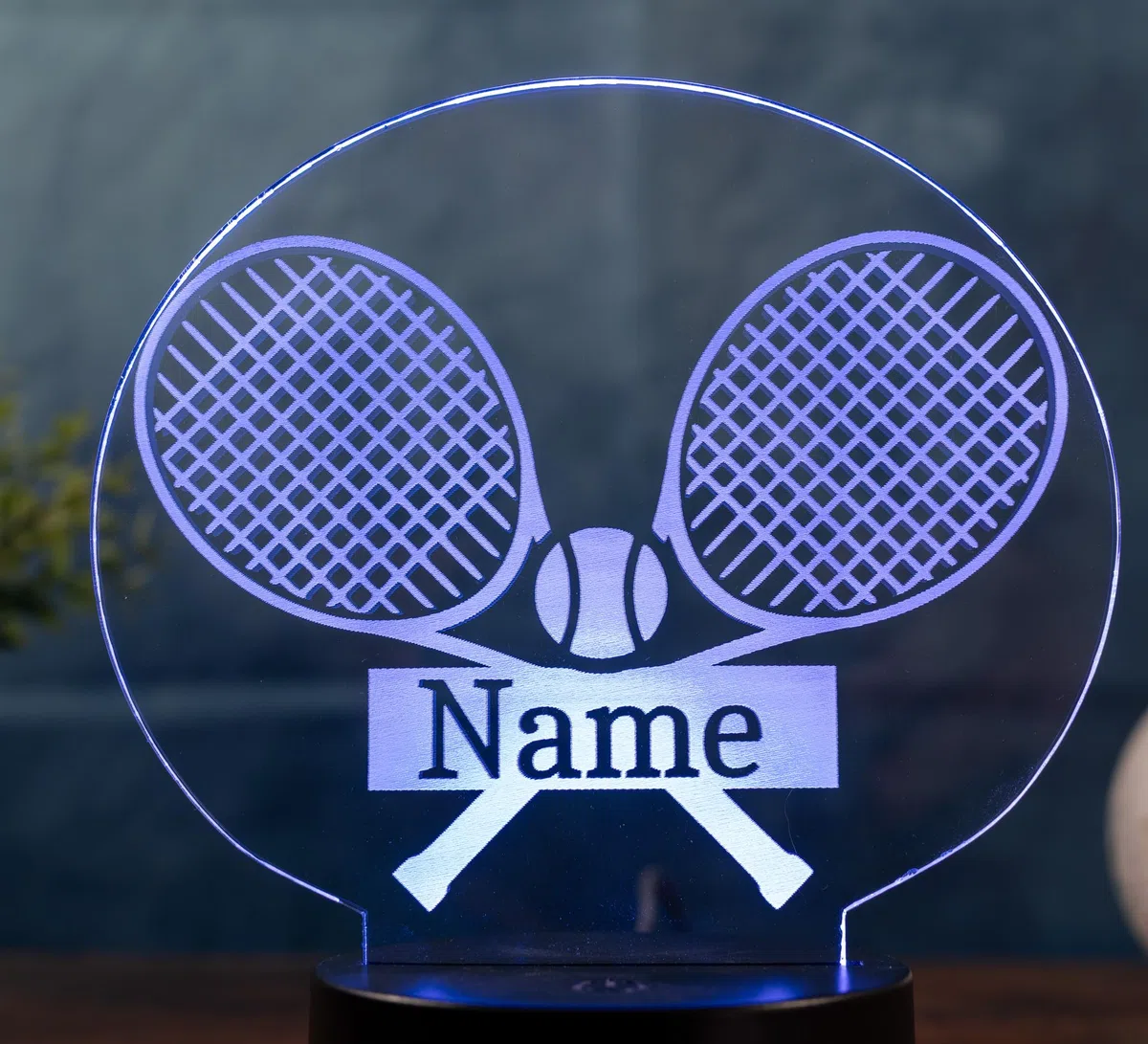 Lampada da tennis personalizzata, luce notturna a LED con nome, regalo per giocatori di tennis e appassionati, luce decorativa da tennis per cameretta dei bambini, camera da letto e club