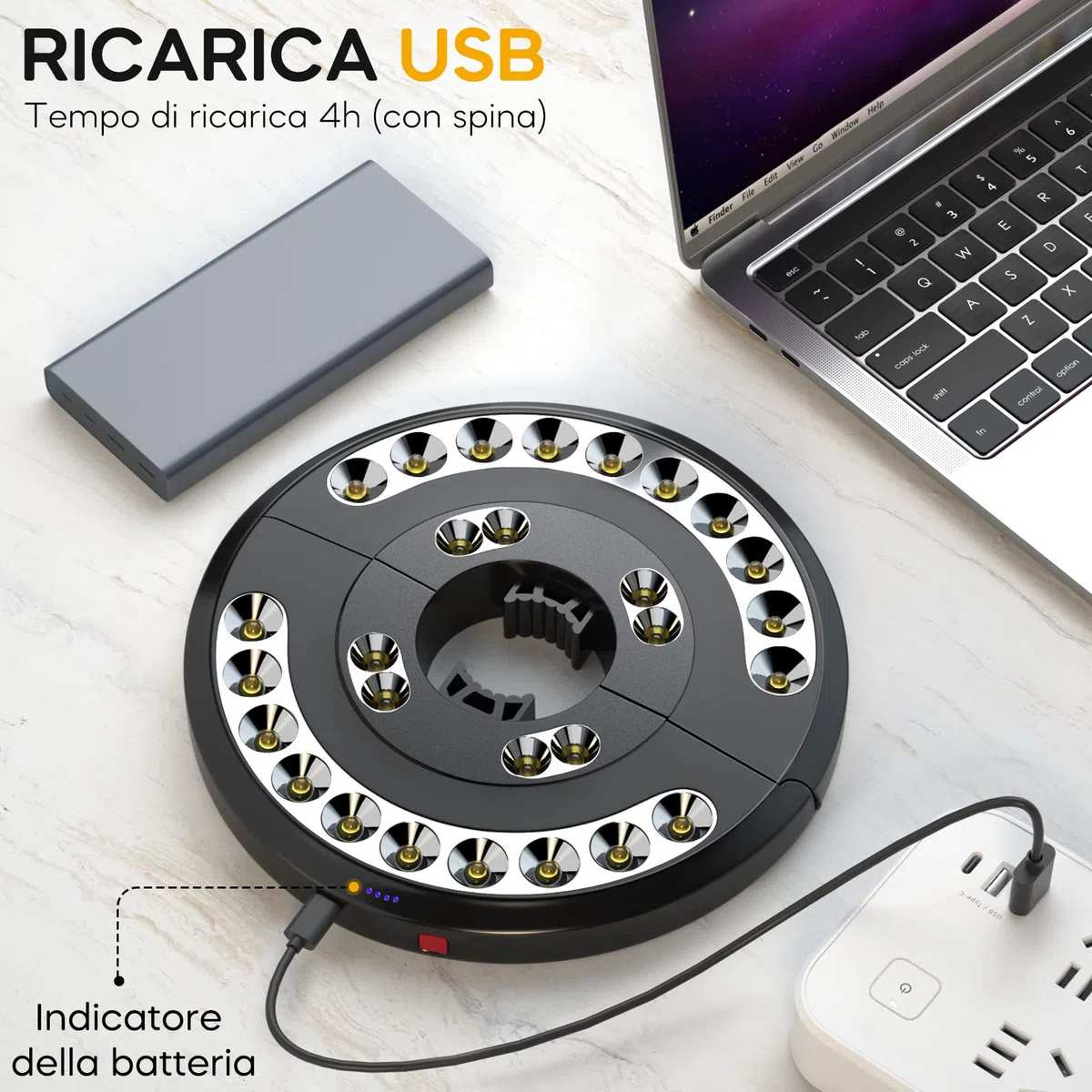 Luce per Ombrellone, Eletorot Luci da Esterno Giardino USB Ricaricabile Illuminazione per Ombrellone da Spiaggia Giardino 200lm