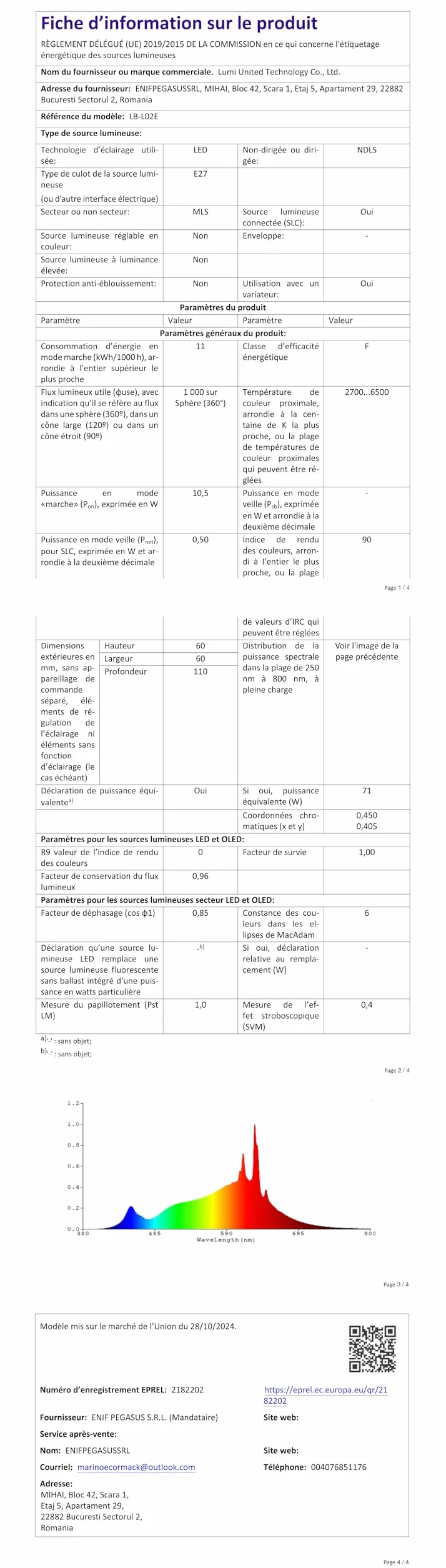 Aqara Lampadina LED T2 E27 Thread/Zigbee, Bianco Sintonizzabile(2700 K-6500 K), Equivalente a 75 W, Matter, Supporta HomeKit, Alexa, Google Home