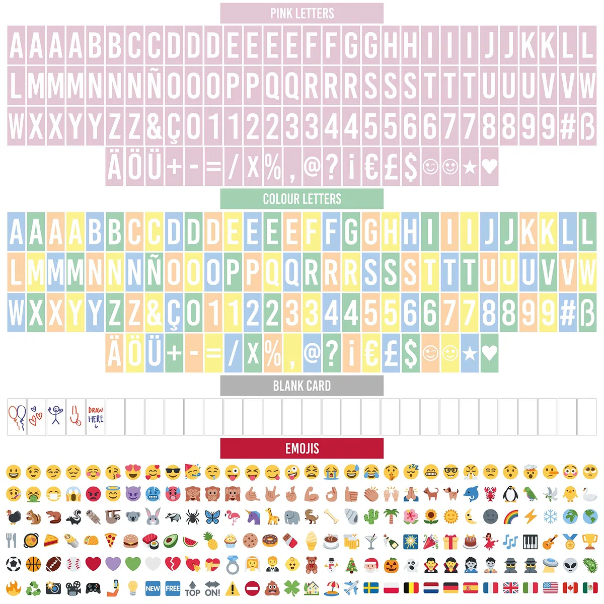 BONNYCO Light Box Rosa con 400 Lettere ed Emoji, 2 Pennarelli. Lavagna Luminosa con Lettere, Idee Regalo Bambina, Ragazza e Donna per Compleanno Natale. Scatola Scritte Luminose, Decorazioni Camera
