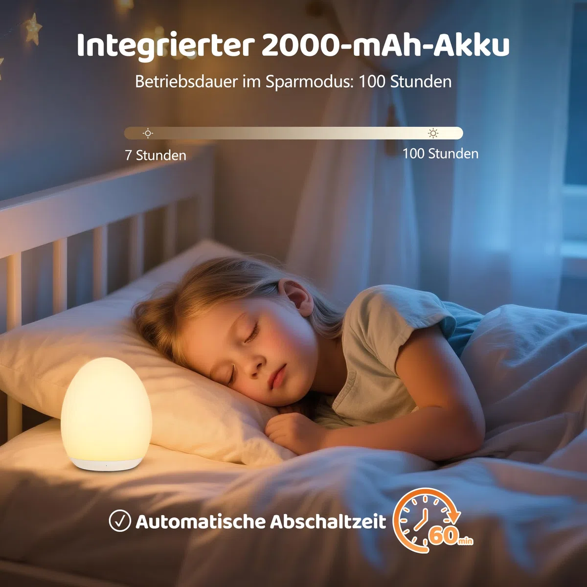 MediAcous Luce Notturna LED Neonati Bambini con Timer, Luce da Allattamento con 8 Cambi di Colore e Funzione Dimmer, Luce Notturna USB Ricaricabile con Timer da 1 Ora e Controllo Touch