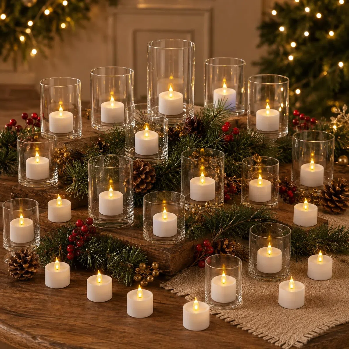Da by 24 Pezzi Bougie LED Tè con Telecomando, Pile CR2032 Incluse, Senza Fiamma, per Decorazione Casa Matrimonio Festa