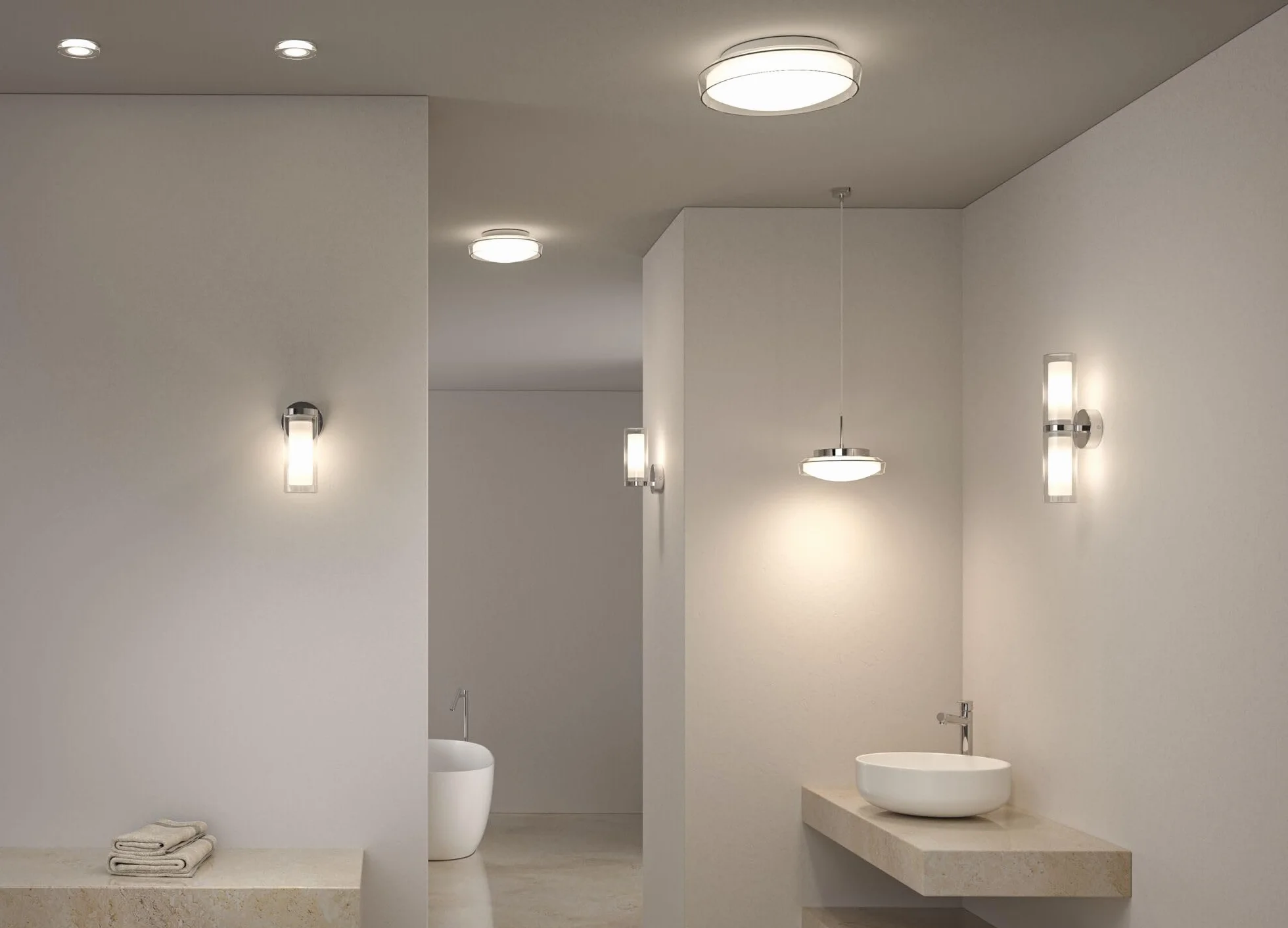 Paulmann 71079 Apparecchio da incasso Selection Bathroom Luena IP65 GU10 230 V max 35W dimmerabile bianco, faretto da incasso, luce da bagno