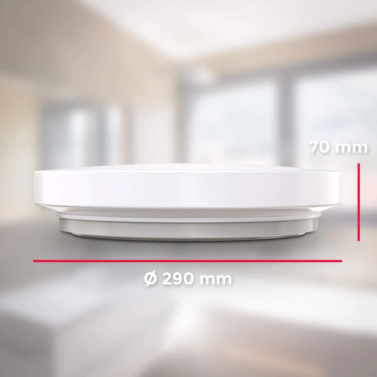B.K.Licht Plafoniera LED da bagno 12W, luce bianca naturale 4000K, 1200Lm, lampadario resistente agli schizzi d'acqua IP44, diametro 29cm, lampada da soffitto moderna, plastica, 230V