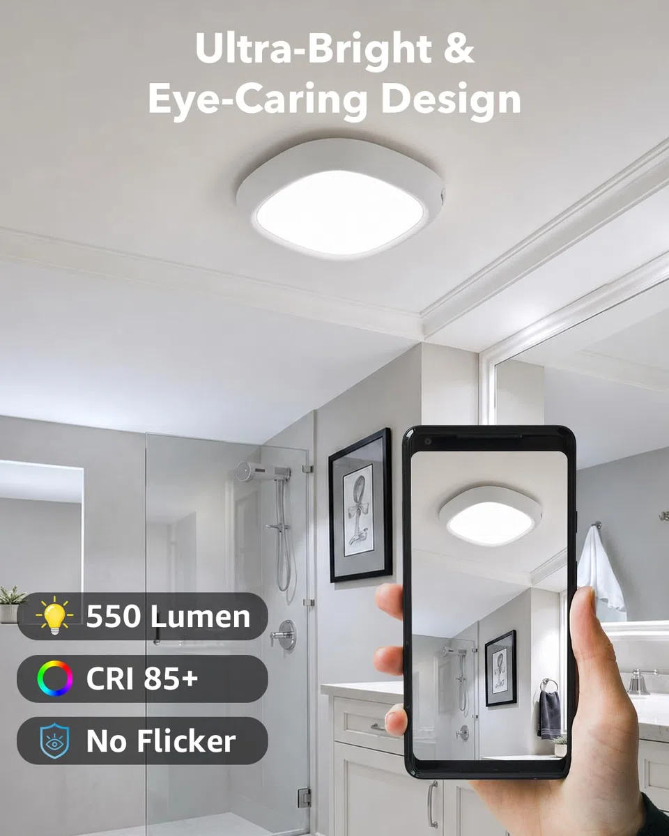 Plafoniera a Batteria Ricaricabile USB con Sensore di Movimento, 550LM 12000mAh IP54 Impermeabile Plafoniera LED Soffitto Dimmerabile Telecomando Lampada LED Soffitto Senza Fili per Interno Esterno
