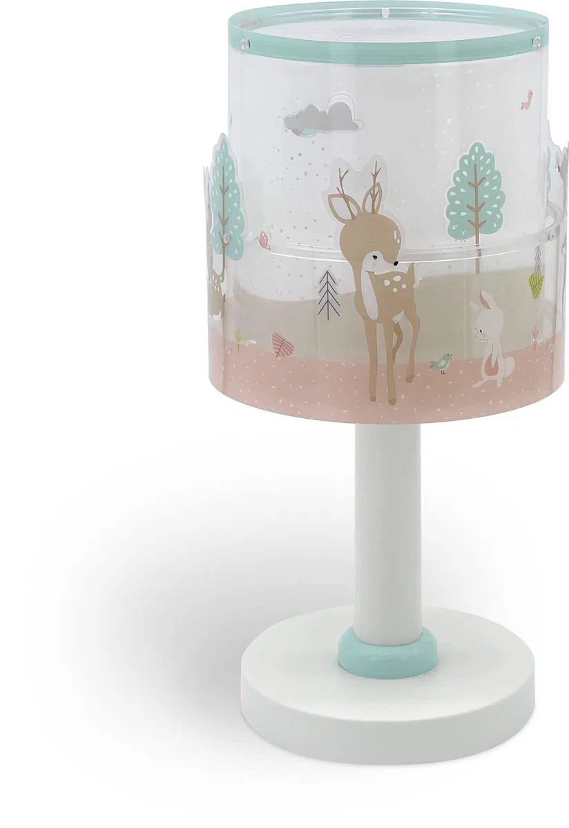 Dalber Lampada da tavolo o comodino per bambini Loving Deer cervo animali rosa, 61271