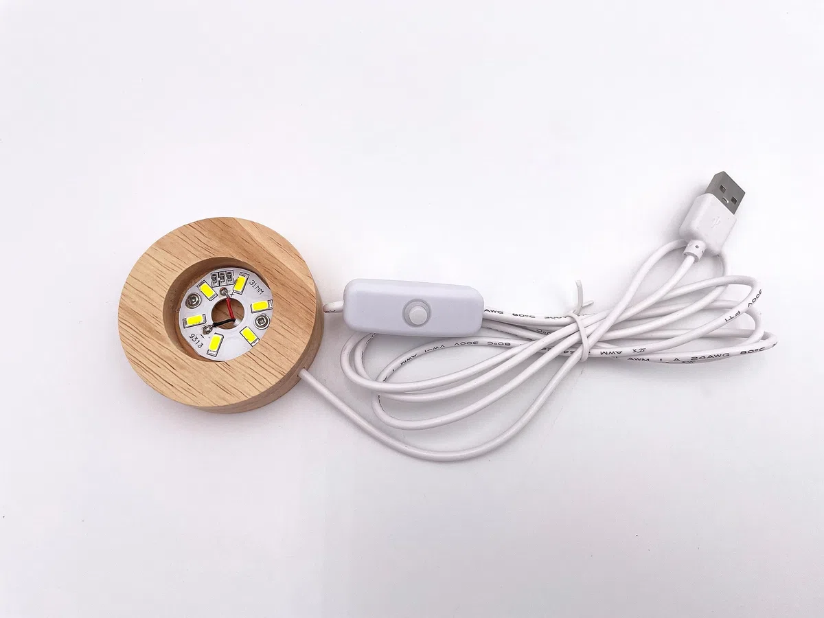 Shop-UP! Lampada Sistema Solare 3D sfera di cristallo grande, con base e luce a led USB, confezione regalo inclusa, lampada notturna