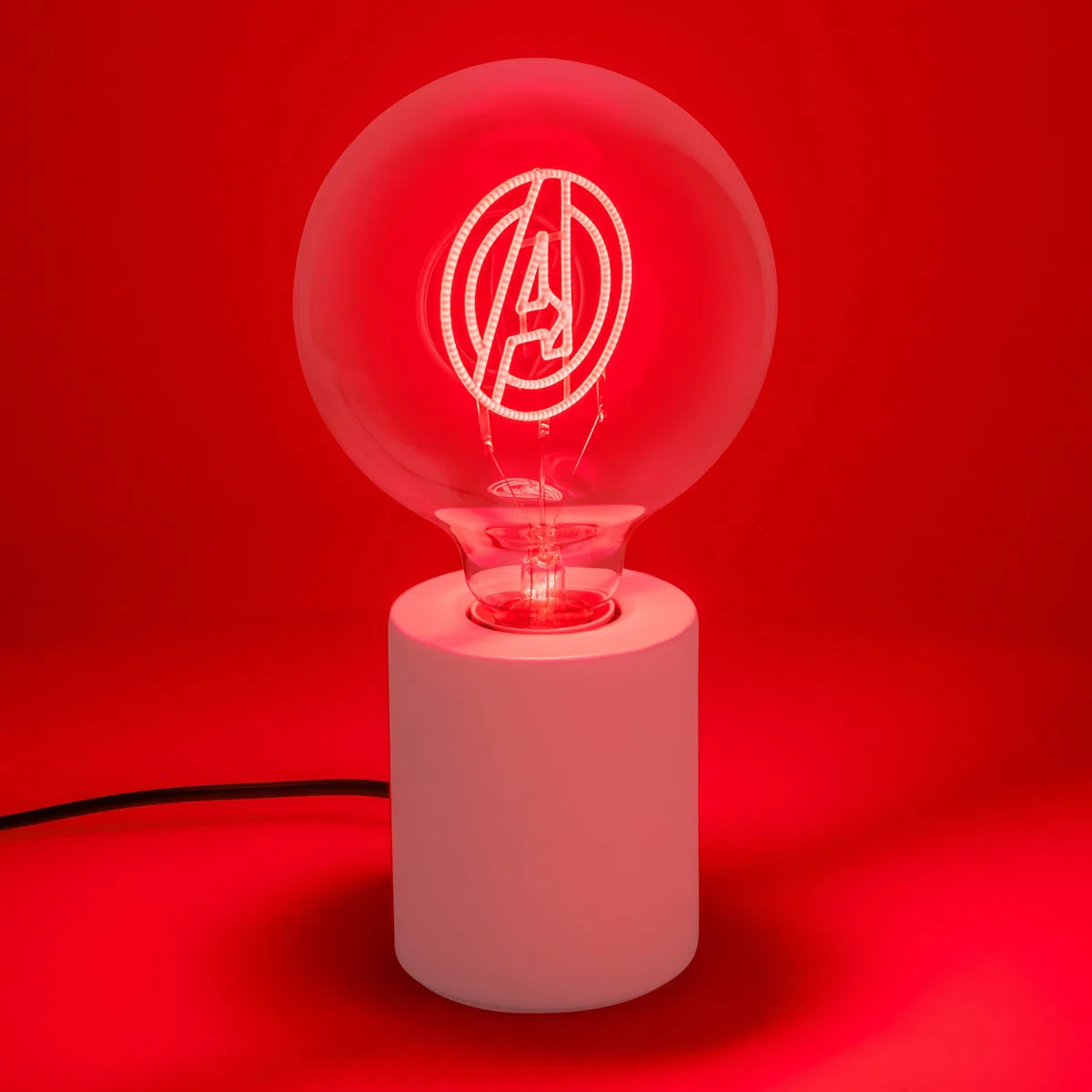 Paladone, Lampada con lampadina neon a LED decorativa Marvel Avengers, con lampadina in vetro E27, regalo supereroi, con licenza ufficiale, luce divertente per camere da letto e case