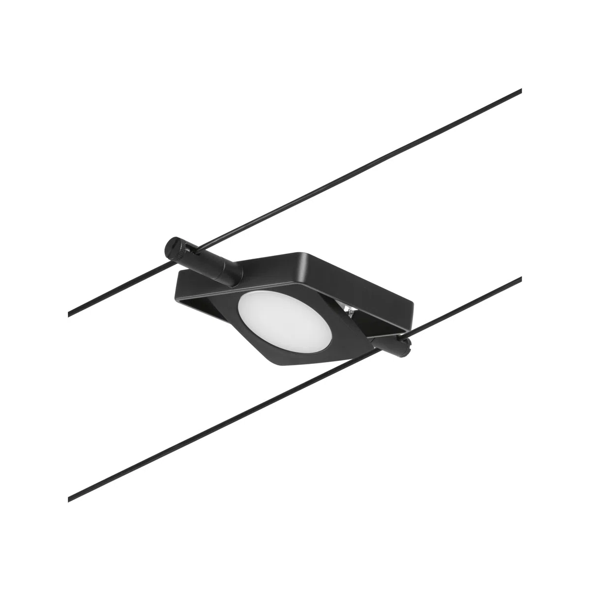 Paulmann CorDuo 94425 - Faretto LED a fune MacLED DC incl. 1 x 4,5 Watt espandibile nero opaco, fune metallica cromata 3000 K