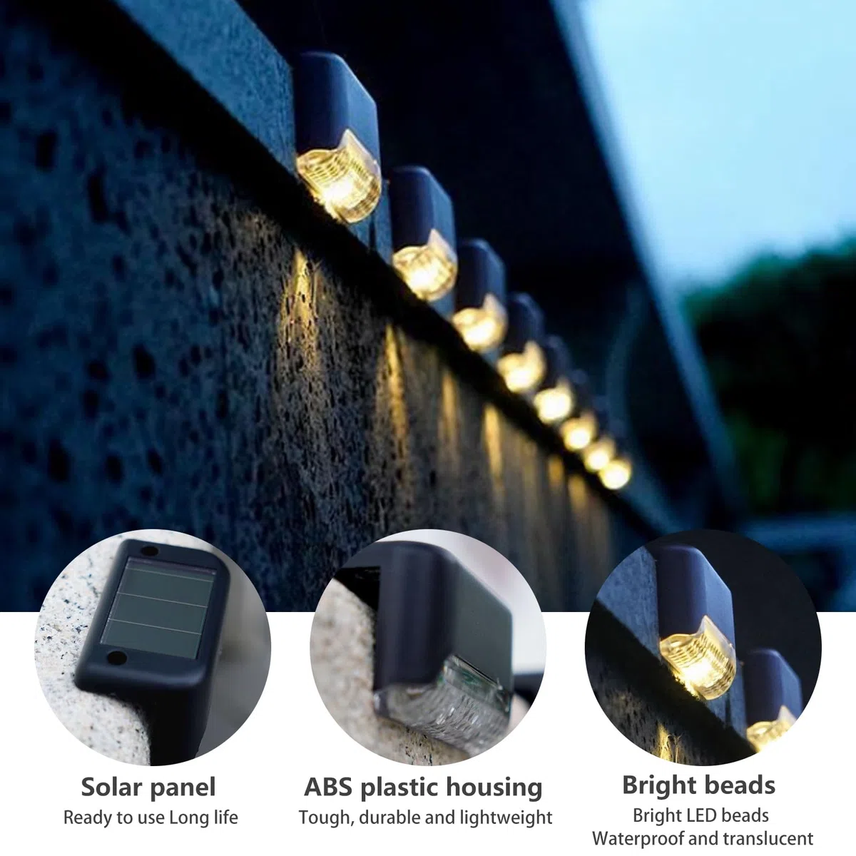 Luci Led Solari Scalini per Esterno 8Pack Segnapassi Led Solari Bianca Calda Luci Solari Esterno Giardino