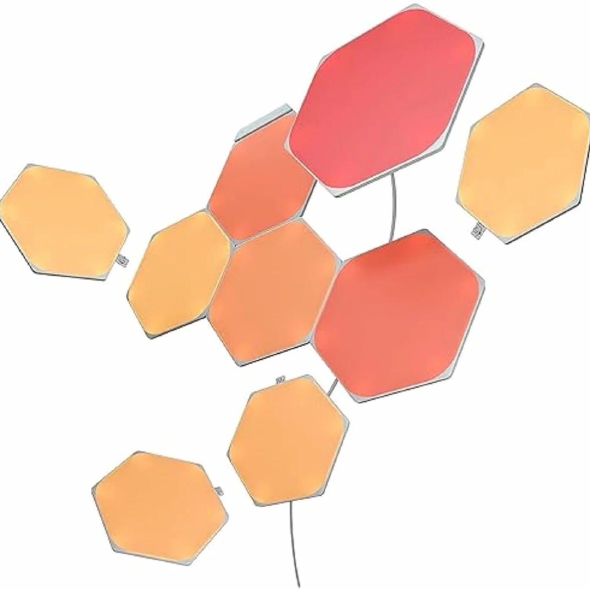 Nanoleaf Shapes Hexagon Starter Kit, 9 Esagoni Luminosi LED RGBW Smart, Applique da Parete Interno Modulari, Luci Led 16M Colori WiFi, Funziona con Alexa, Sincronia Musica e Monitor, Deco e Gaming