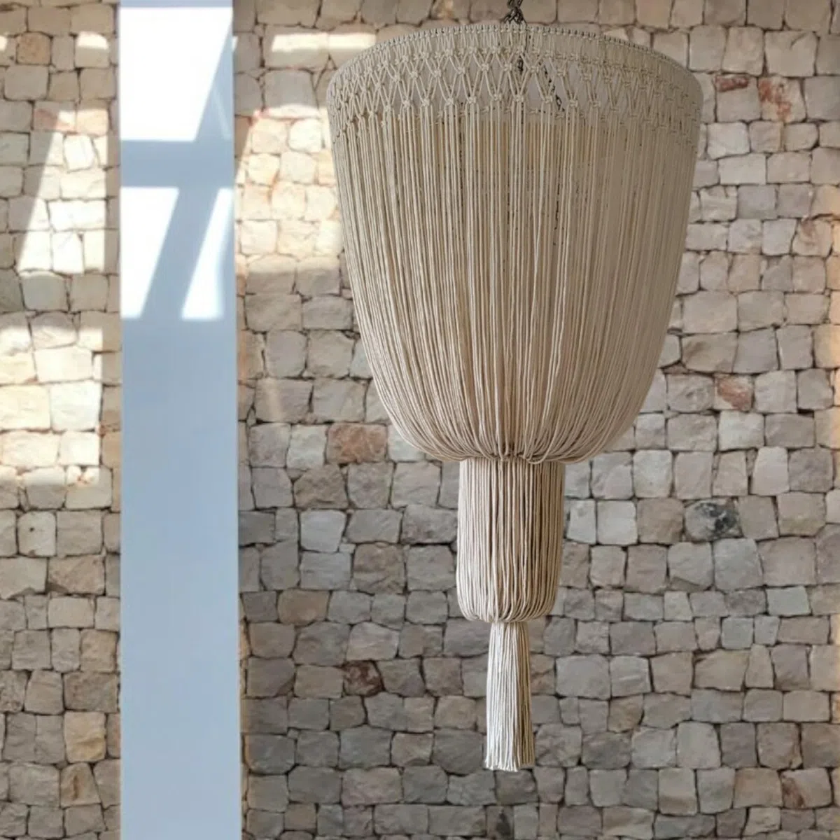 Sharplace Paralume in macramè Intrecciato a Mano, Decorativo, con Nappe, per Ufficio, Camera da Letto E Ristorante, Style a