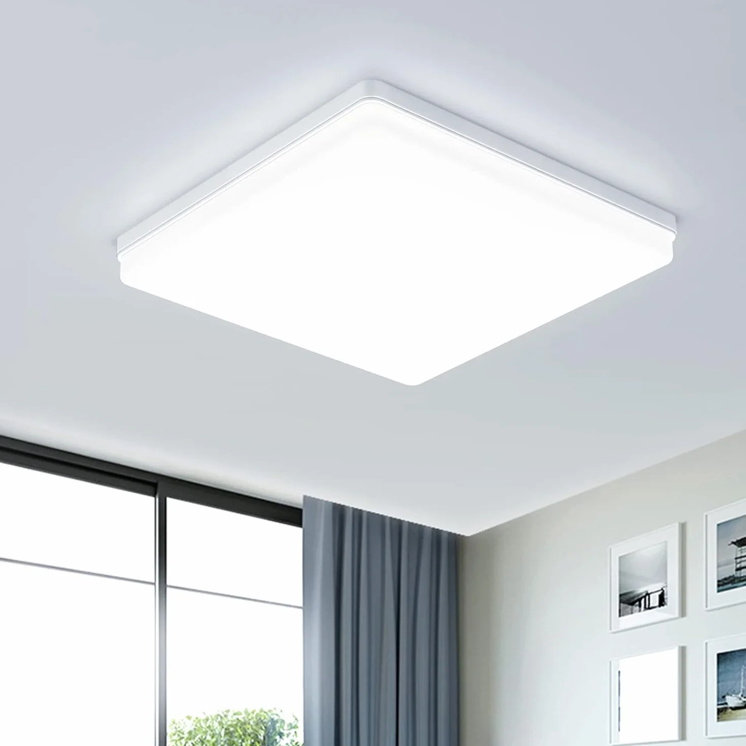 EASY EAGLE Plafoniera Led Soffitto Quadrata 48W Moderni Luce 6500K 4800LM Lampada per Bagno Cucina Camera da Letto Sala Soggiorno Corridoio Ufficio Cantina Ø30CM