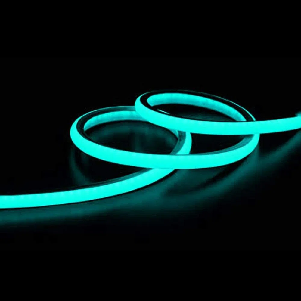 Vetrineinrete® Strip led neon flex striscia curvabile modellabile 600 led decorativa 5 metri luce rossa celeste blu gialla verde fucsia ip65 waterproof (Luce Celeste) B36