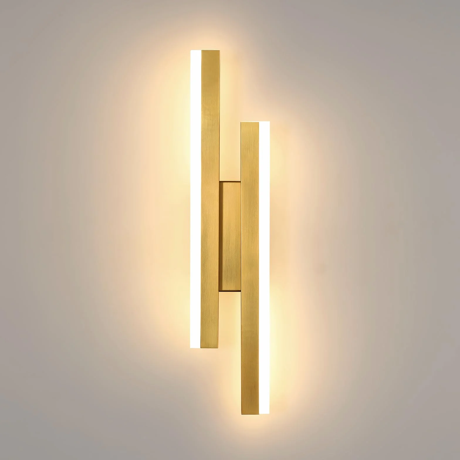 Comely Applique da Parete Interno Moderna in Alluminio, 16W Linea Lampada da Parete, Oro Lampada a Muro LED per Camera da Letto Soggiorno Corridoio Ufficio Scala, Bianco Caldo 3000K
