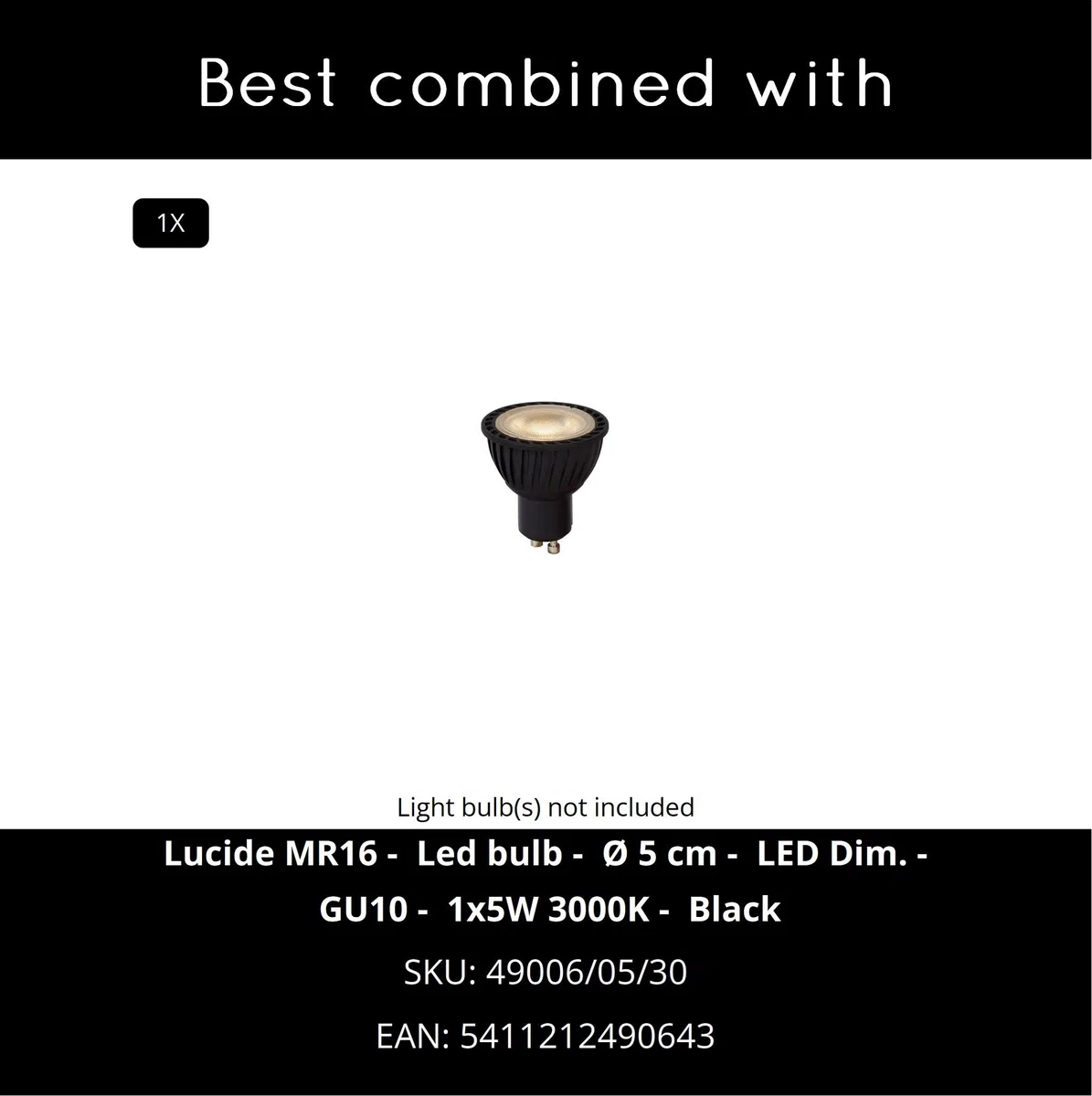 LUCIDE Track FAVORI Trackspot - Sistema ferroviario monofase/Illuminazione a guida di alimentazione - 1 x GU10 - Nero (Estensione)