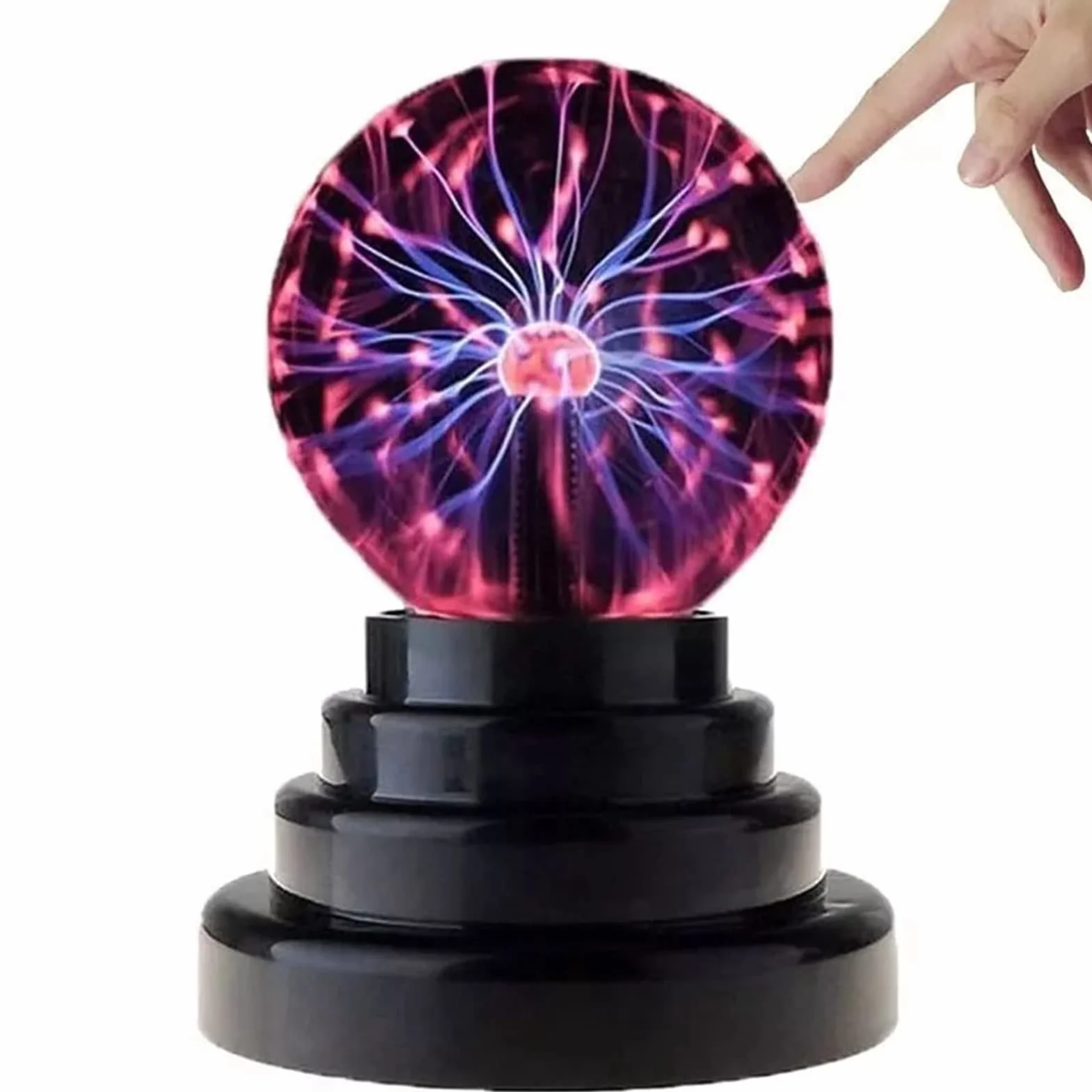 Tyenaza Sfera al Plasma, 7,5CM Lampada al Plasma Magica, Lampada a Sfera al Plasma Sensibile al Tocco per Feste Decorazioni, Regalo, novità Luce a Sfera Giocattolo