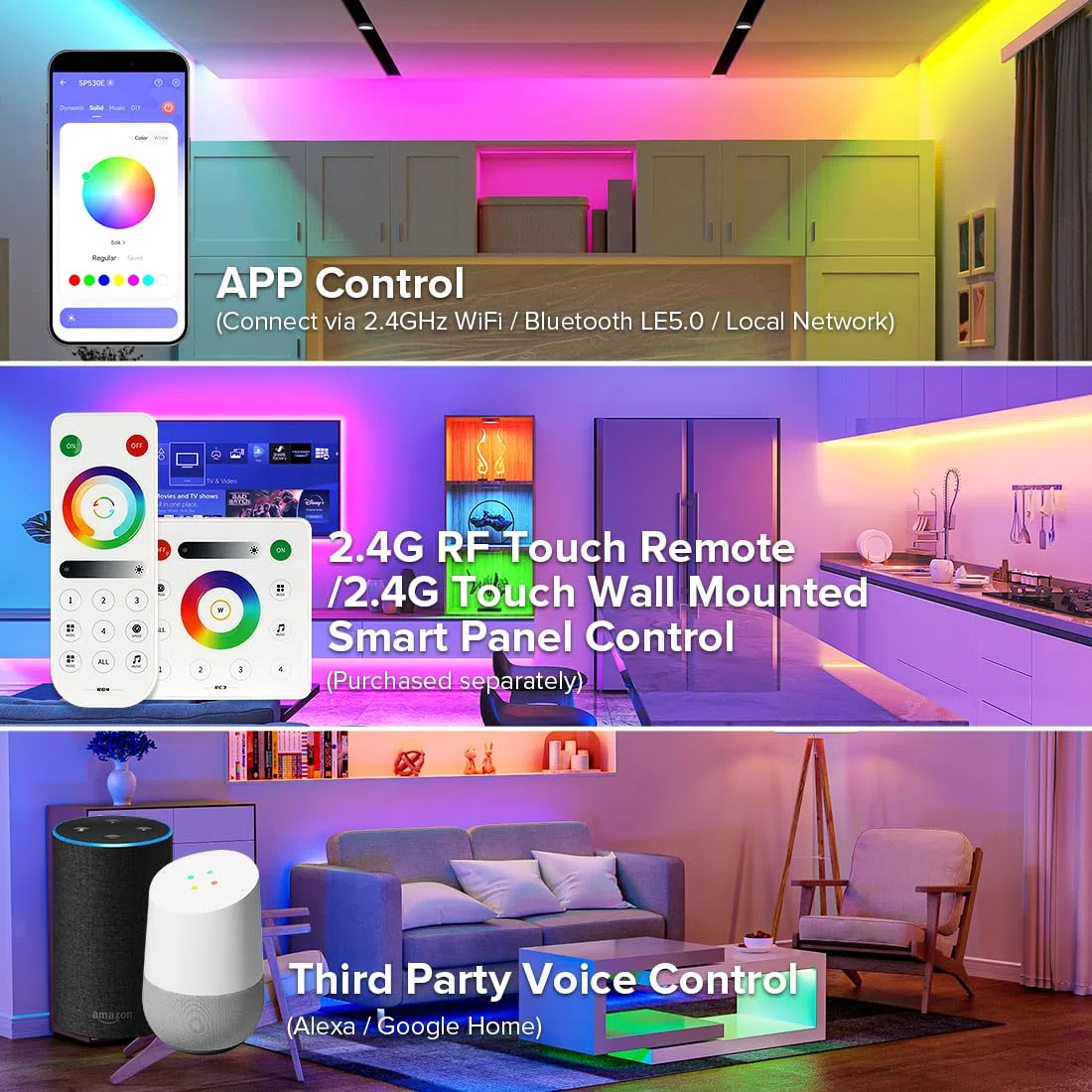 BTF-LIGHTING SP530E 2.4GHz Controller LED WiFi Bluetooth 12in1 compatibile con strisce LED WS2812B SK6812 WS2811 FCOB CCT 5050RGB/RGBW con controllo APP Alexa Google Assistant