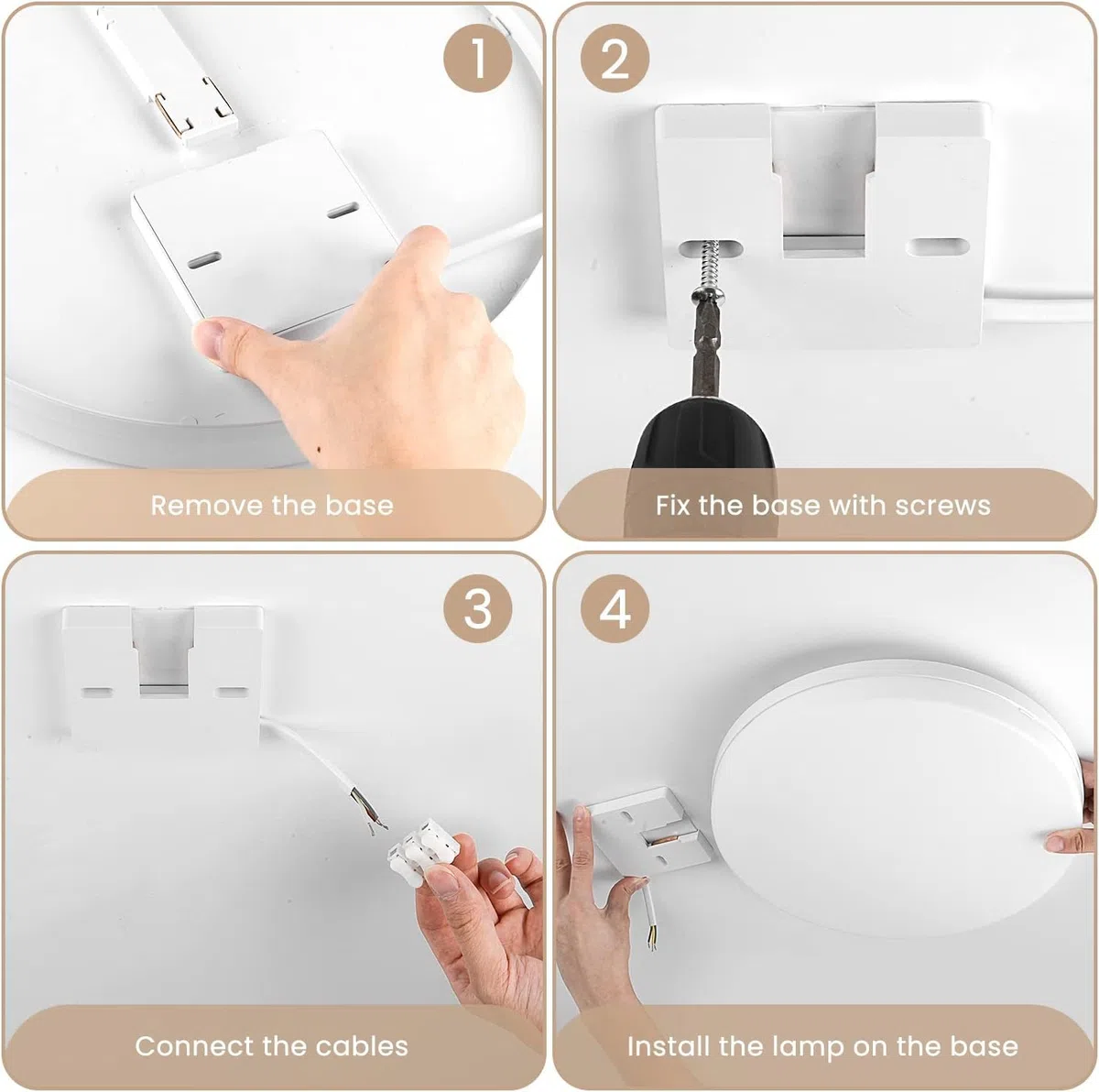 EASY EAGLE Plafoniera LED Soffitto 48W, Lampada da Soffitto LED 4000K 4800LM Plafoniera Bagno Rotonda Ø30CM Plafoniere da Ufficio Luce Soffitto per Camera da Letto, Cucina, Soggiorno, Balcone