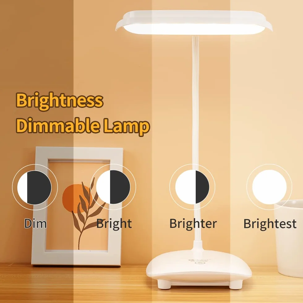 Lampada da Scrivania Senza Fili, Batteria Ricaricabile con 2 Batterie Da 4200 Mah, 40LED, Touch Dimmerabile, 3 Colori, Funzione Memoria, Ricaricabile, Lampada da Tavolo Portatile