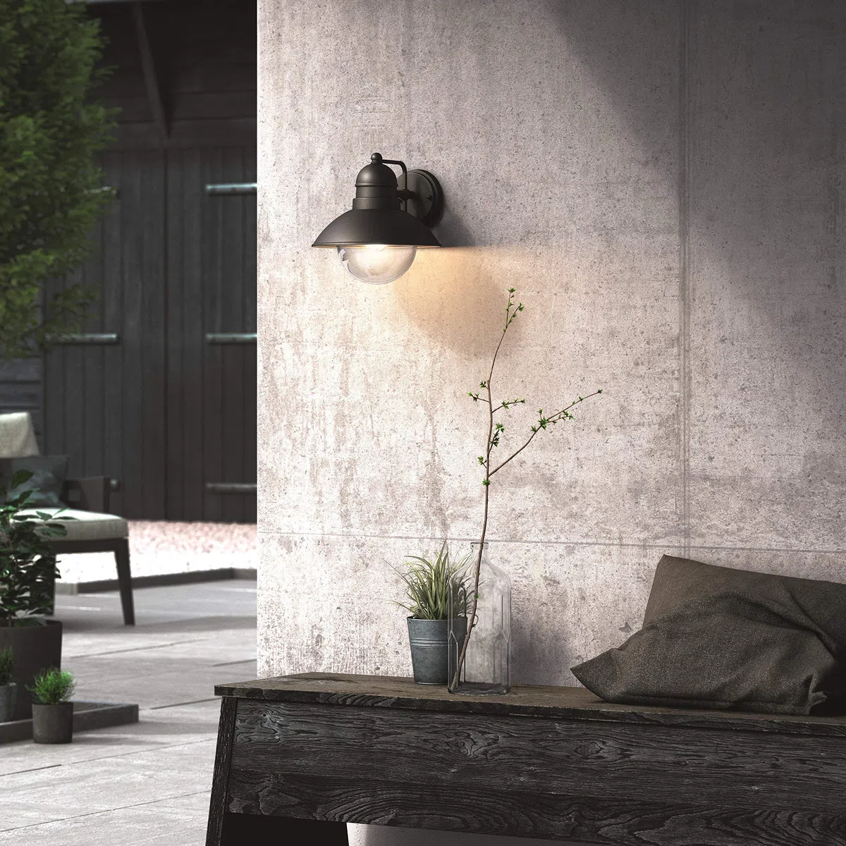 Philips Hoverfly Applique LED da Esterno, Resistente a Intemperie IP44, Durevole, Alluminio, Design Classico, Nero, Lampadina E27 Venduta Separatamente