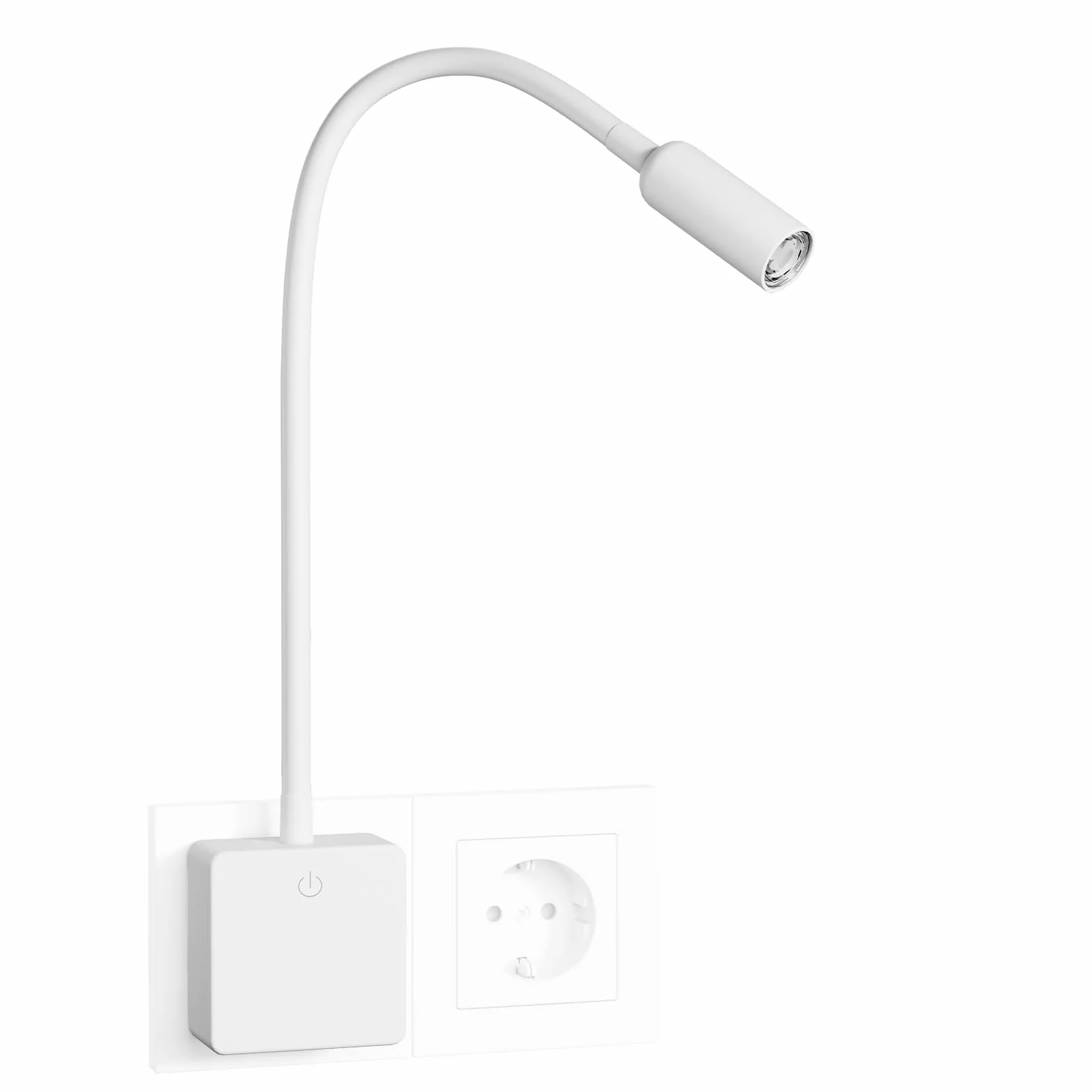 ENUOTEK Lampada da Lettura Libro da Comodino a Parete a LED con Spina per Leggere a Letto e Interruttore Dimmerabile Tattile 3W Luce Neutra 4000K Non Funzione di Controllo Remoto Lot di 1