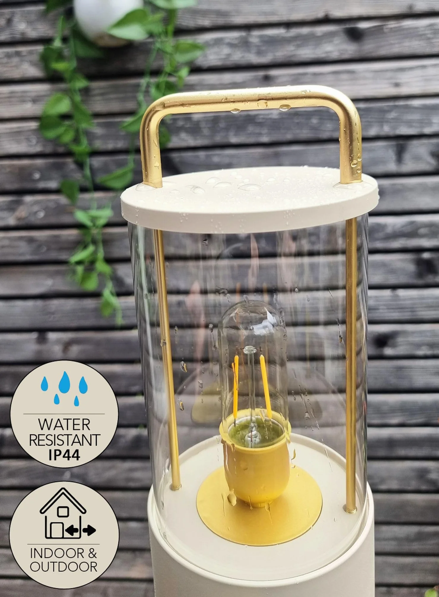 Coen Bakker Lampada da tavolo a LED dimmerabile, IP44, con USB, luce bianca calda, per interni ed esterni, 15 x 11 cm, colore: Bianco
