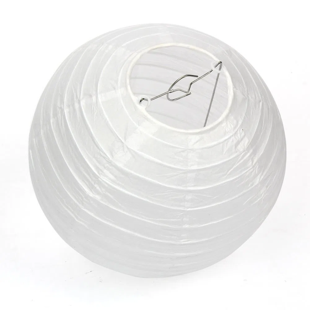 12 lanterne di carta bianca (diverse dimensioni) con 12 mini palloncini a LED bianco caldo, rotondo, paralume di carta, decorazione per il matrimonio