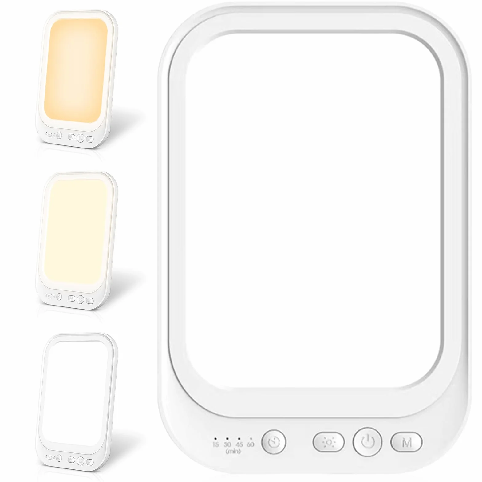 GOMETY Lampada da terapia con luce da 10.000 lux con 4 timer, 3 temperature di colore, lampada LED che imita la luce diurna, supporto pieghevole.