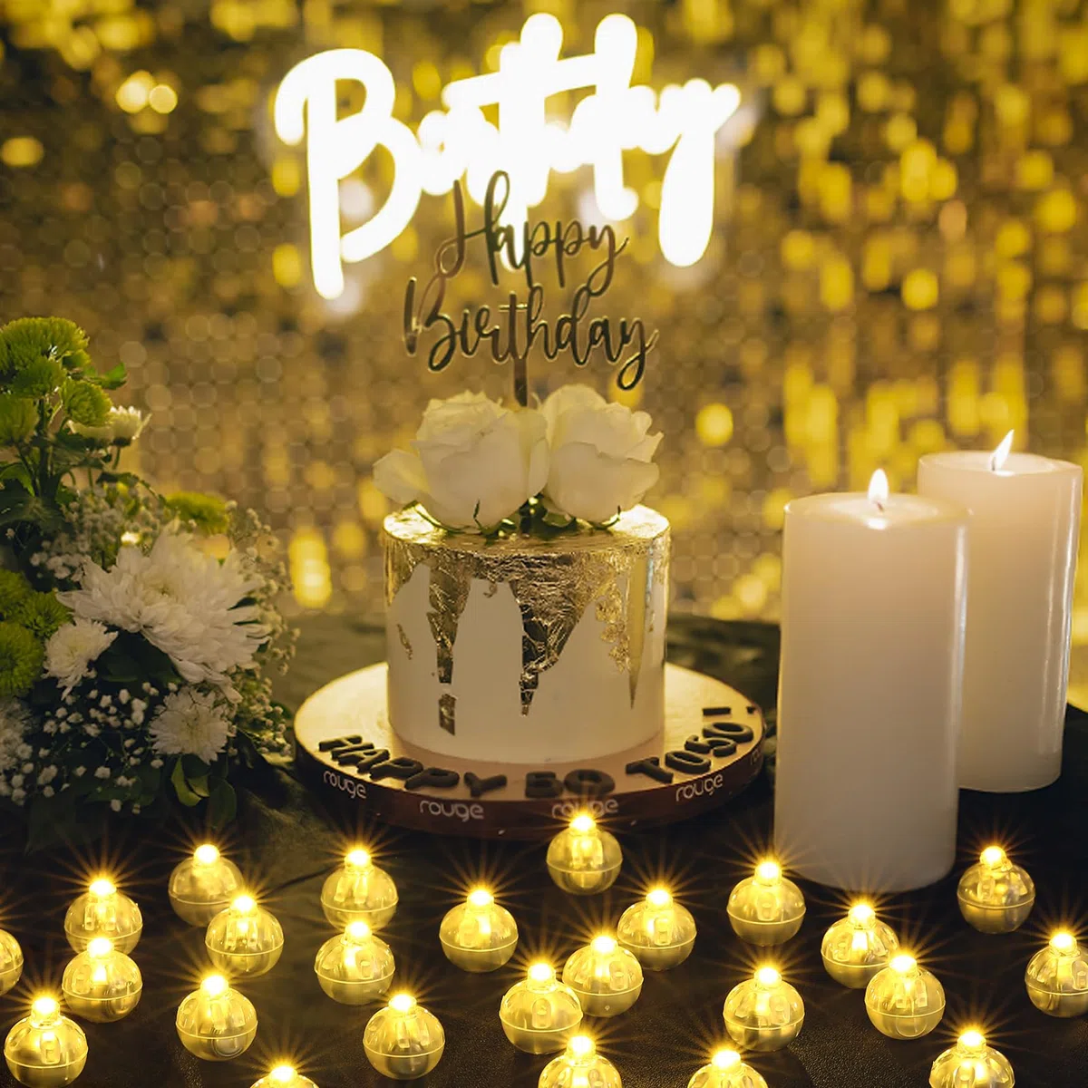 LIHAO Palloncini Luci, 30pz Mini LED Luce Rotondo per Lanterne di Carta Palloncini Decorazione per Festa Natale Halloween (Bianco Caldo)