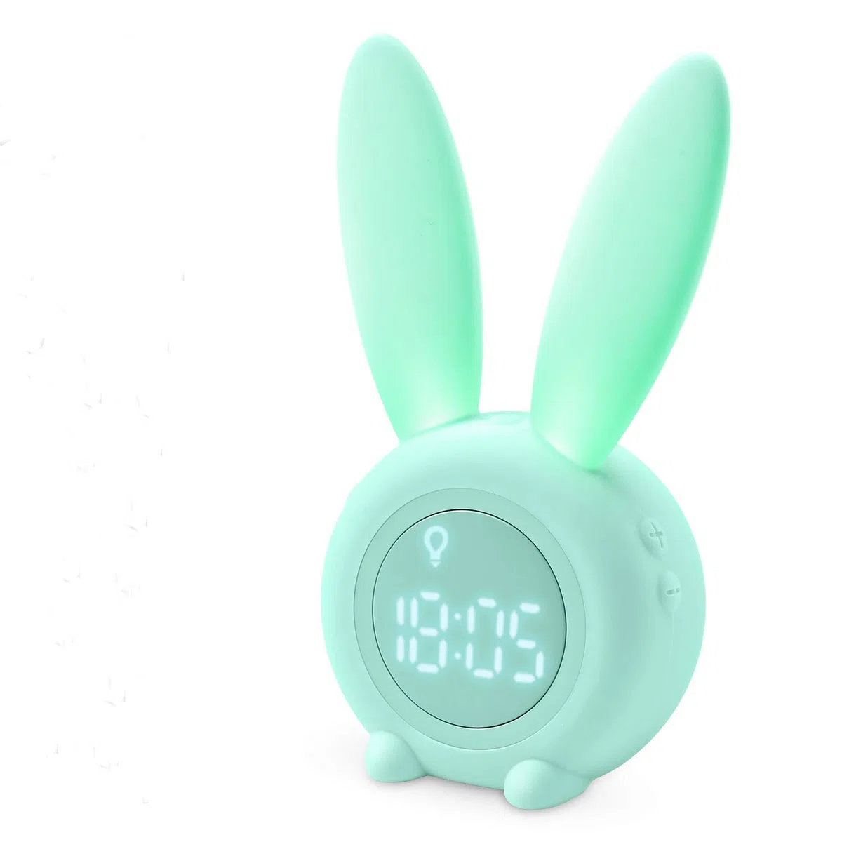Sveglia digitale forte per i bambini, a forma di coniglio, con visualizzazione della temperatura, ripetizione, controllo vocale, luce notturna temporizzata, lampada da comodino, un buon regalo
