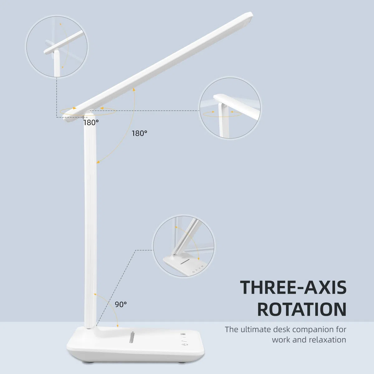 Carehabi Lampada da scrivania a LED, dimmerabile, lampada da tavolo a LED con 5 colori e 5 livelli di luminosità, lampada da lettura con porta di ricarica USB, controllo touch per bambini