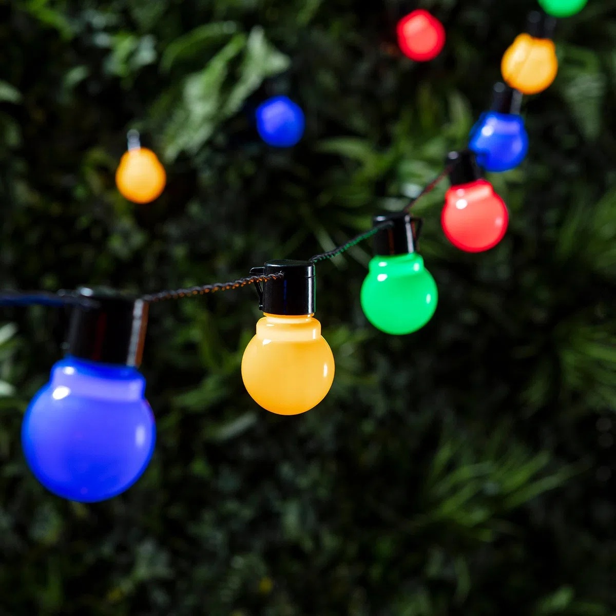 Lights4fun - Catena Luminosa con 30 Luci LED Multicolore a Forma di Lampadina