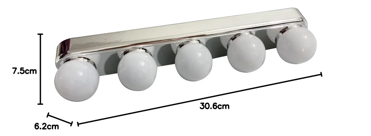 Kyaoayo Set di illuminazione LED per specchio da trucco senza fili, luci di riempimento a batteria, lampade da toilette Hollywood con ventosa