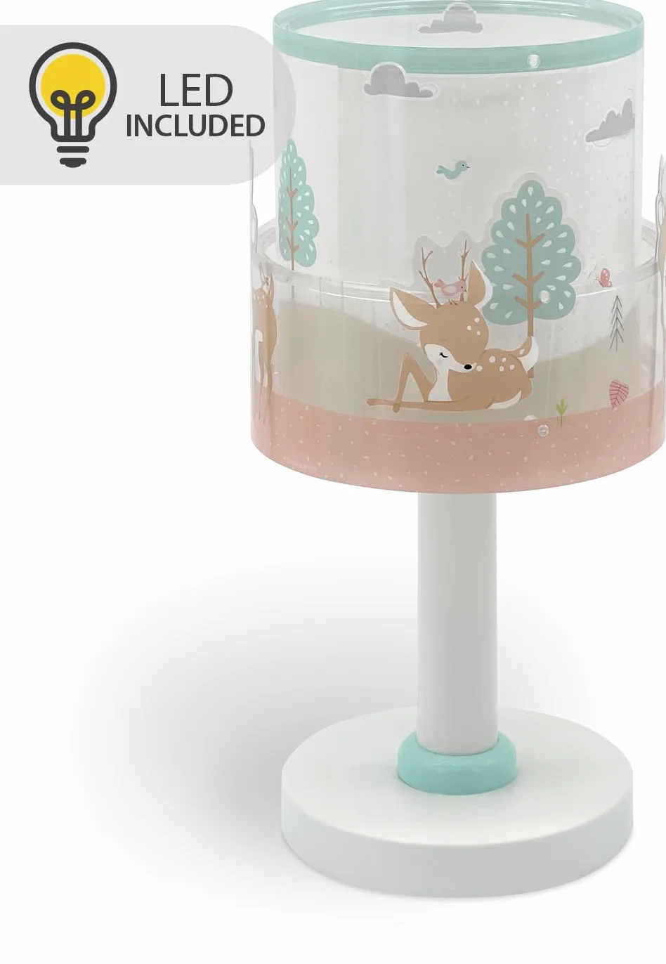 Dalber Lampada da tavolo o comodino per bambini Loving Deer cervo, 61271N, G4-4W LED - Lampadina inclusa