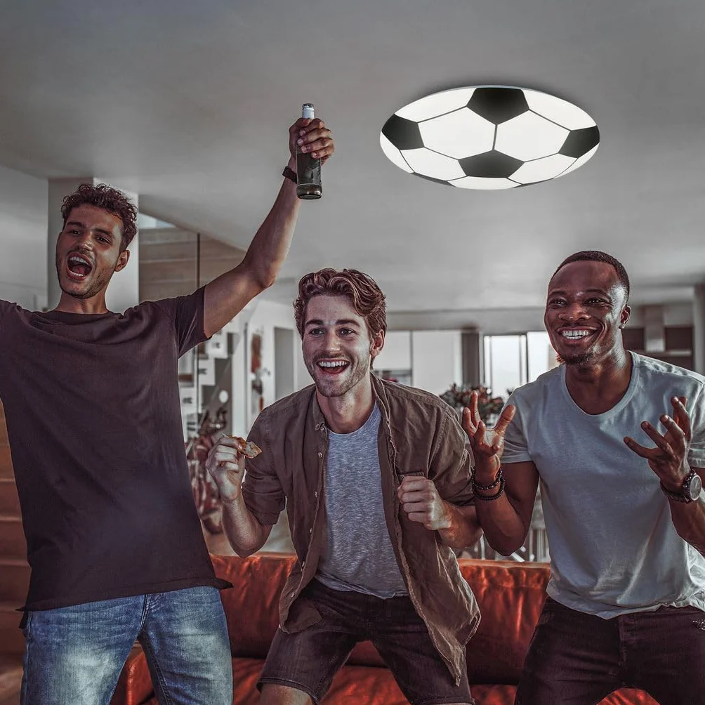 BRILONER - Lampada da soffitto a LED da calcio, lampada da calcio, lampada da camera per bambini, lampada da soffitto da camera per bambini, vetro, 12 watt, 275x65 mm