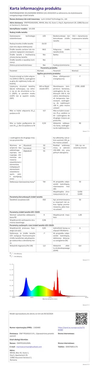Aqara Lampadina LED T2 GU10 Thread/Zigbee, Bianco Regolabile (2000 K-9000 K), RGB con 16 Milioni di Colori, Equivalente 30 W, Matter, Compatibile con HomeKit, Alexa, Google e Altro
